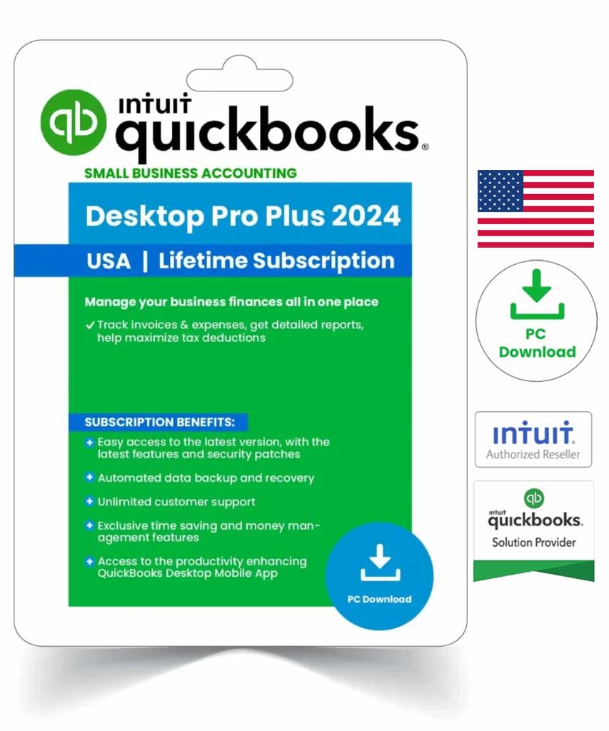 Intuit QuickBooks Desktop Pro Plus 2024 Lifetime Activation