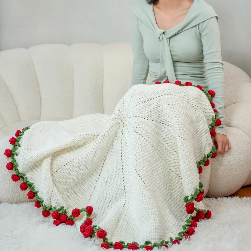 CrochetParkâ„¢ 1980 Rose Bouquet Blanket DIY kit
