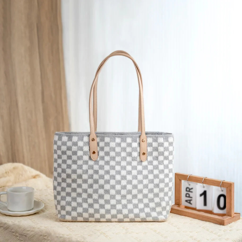 CrochetPark™ Checkerboard Tote DIY crochet kit