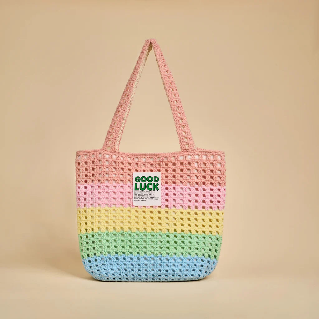CrochetPark™ Rainbow Waffle Tote crochet kit