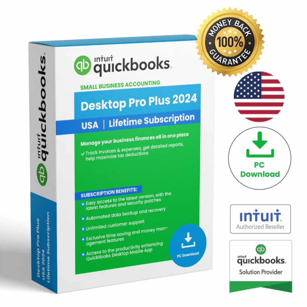 Intuit QuickBooks Desktop Pro Plus 2024 Lifetime Software