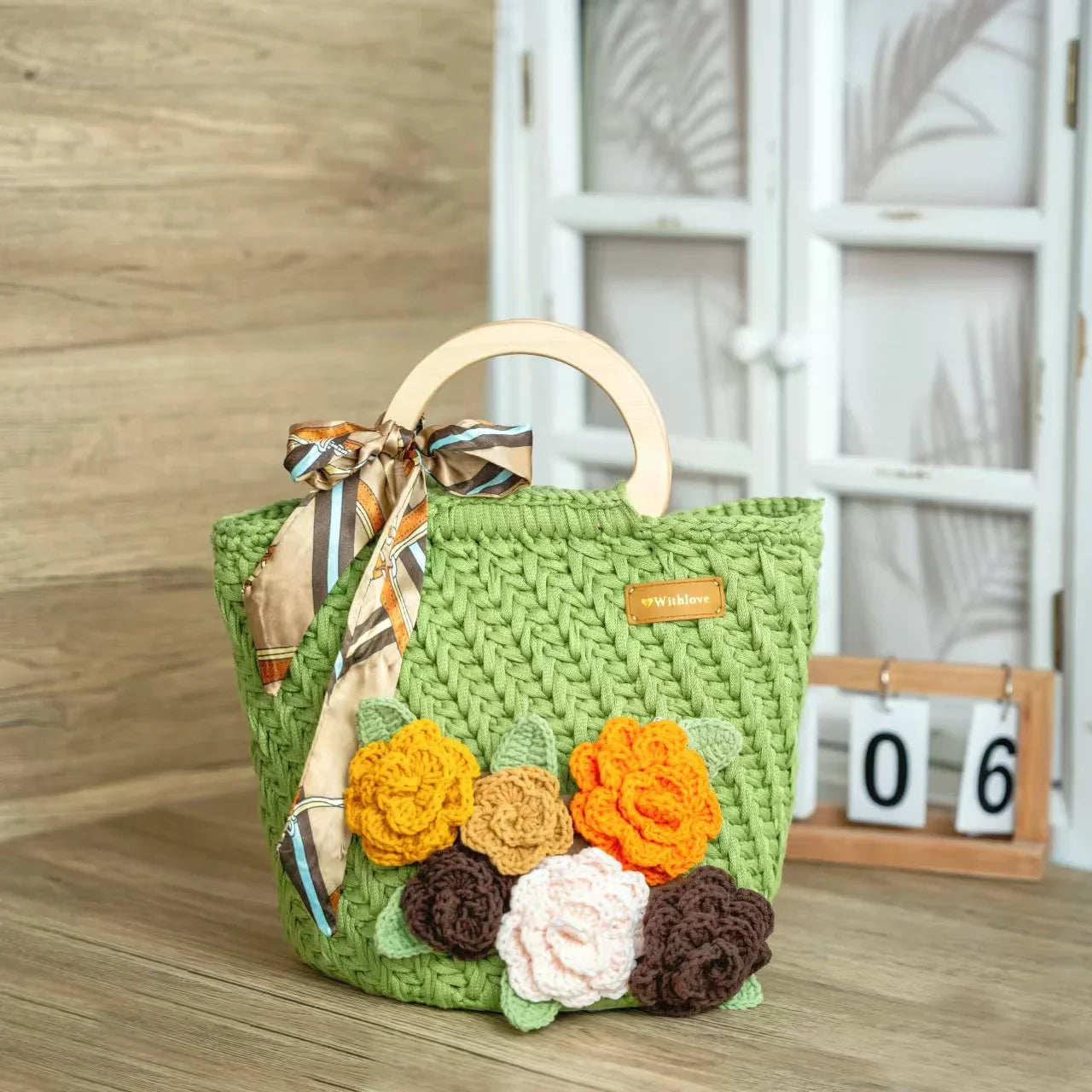crochet bag floral decoration kits (2 hours project)