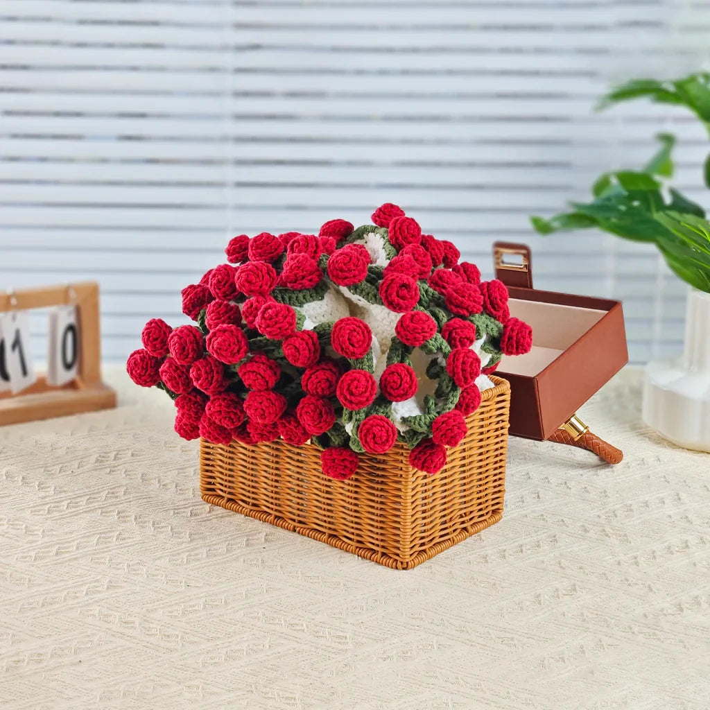 CrochetPark™ 1980 Rose Bouquet Blanket DIY kit