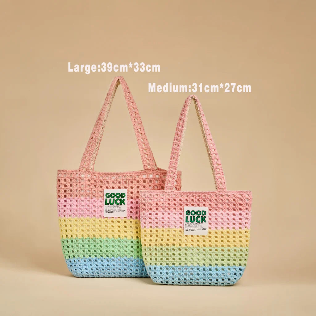 CrochetPark™ Rainbow Waffle Tote crochet kit